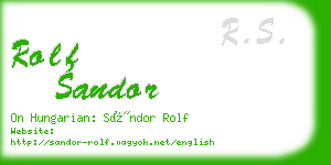 rolf sandor business card